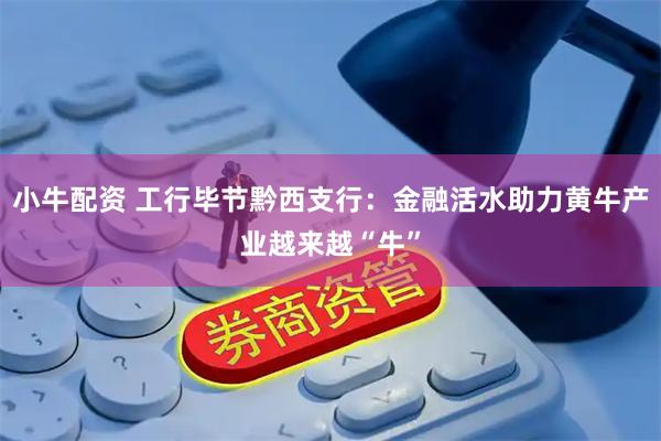 小牛配资 工行毕节黔西支行：金融活水助力黄牛产业越来越“牛”
